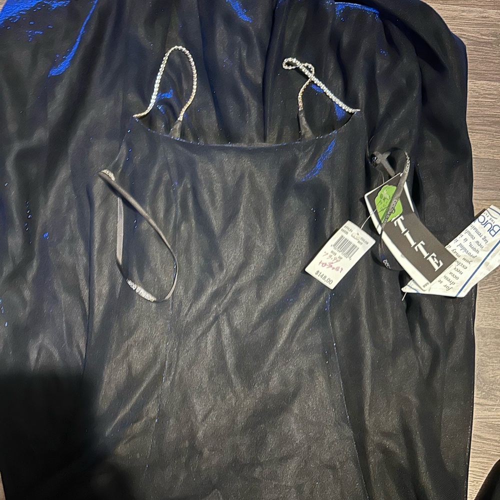 Blue and black shimmer dress